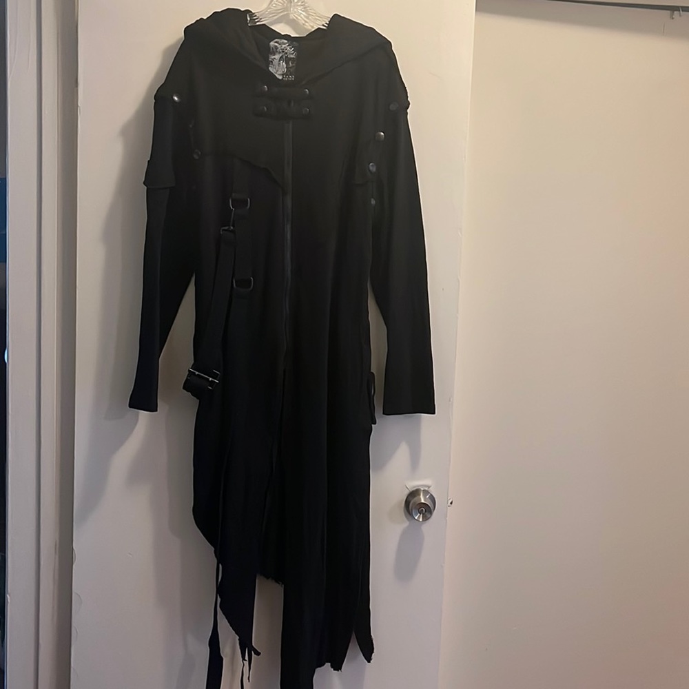 Punk Rave gothic black cotton coat.